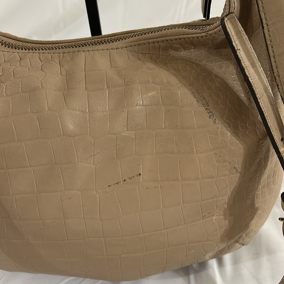 Coach F22925 Hobo Kristin Sand-light Tan-gold Exotic Embossed Leather Bag - Picture 3 of 14